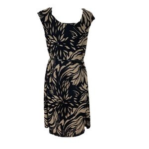 Covington Woman Black and tan Beige Floral Sleeveless floral dress 18 W